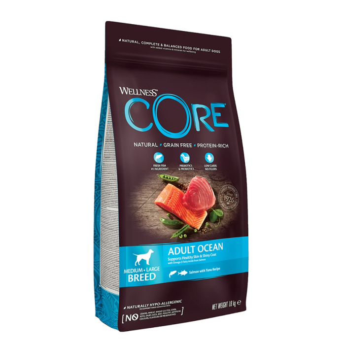 Wellness Core Xira Trofi Skulou Adult Medium-Large Breed Solomos & Tonos 1.8kg